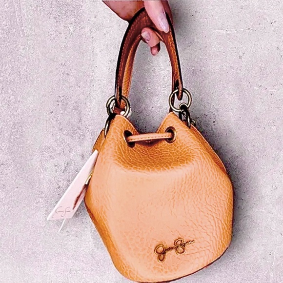 Jessica Simpson Janis Mini BUCKET Bag, Cognac, NWT - Picture 8 of 14